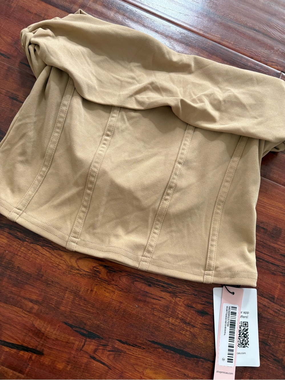 NWT Micas Khaki Stretch Tube Tops- size L
